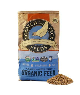 Scratch and Peck Naturally Free Organic grower chicken Feed for chickens and Ducks - 25-lbs - Non-gMO Project Verified Always Soy Free - 2003-25