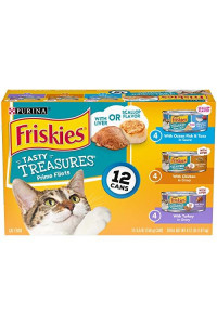 Purina Friskies Gravy Wet Cat Food Variety Pack, Tasty Treasures Prime Filets - (12) 5.5 oz. Cans