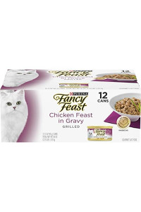 Purina Fancy Feast Gravy Wet Cat Food, Grilled Chicken Feast in Gravy - (12) 3 oz. Cans