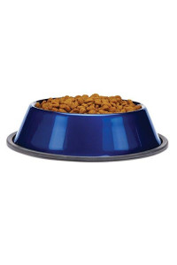 Pro Select Stainless Steel Dura-Gloss Metallic Dog Bowl, 16-Ounce, Sapphire