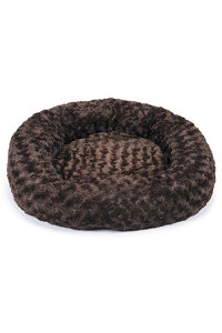 Slumber Pet Swirl Plush Donut Beds - Soft and Cozy Donut-Shaped Beds for Dogs and Cats - Medium, 24, Chocolate