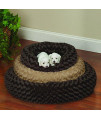 Slumber Pet Swirl Plush Donut Beds - Soft and Cozy Donut-Shaped Beds for Dogs and Cats - Medium, 24, Chocolate