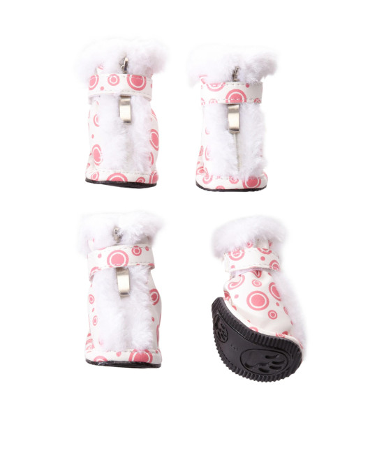 Pet Life Ultra-Fur comfort Boots PinkWhite Small