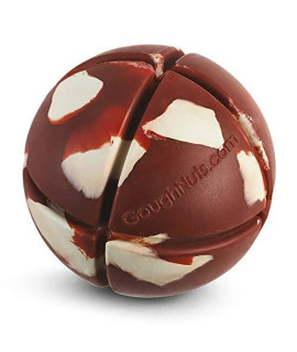 Goughnuts  Virtually Indestructible Ball - Guaranteed Dog Chew Toys for Aggressive Chewers Like Pit Bulls, German Shepherds, and Labs from 30-70 Pounds - Natural Rubber - Red