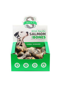 Salmon Skin Bone For Dogs By Snack 21 (Box With 18 Bones)