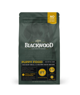 Blackwood Pet Food Puppy Dry Dog Food growth Diet Natural Dog Food For All Breeds and Sizes of Puppies] chicken Meal & Brown Rice Recipe 30 lb. bag chicken Meal and Brown Rice Puppy Food