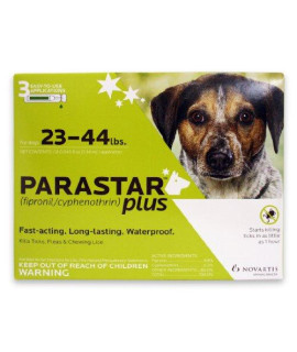 Novartis Parastar Plus Flea and Tick Control for Dogs, 23 to 44-Pound, Green