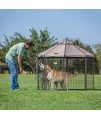 Advantek Pet Gazebo Outdoor Metal Dog Kennel with Reversible Cover, 5 Foot, Aztek Gold (23200)