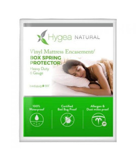 Hygea Natural Vinyl Waterproof Bed Bug Mattress Protector Queen Size