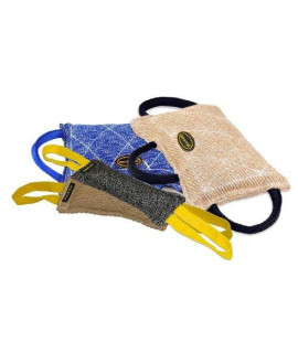 D&T PRO EQUIPMENT Dean & Tyler Tug Bundle - 2 Bite Pillows(French Linen & Jute) & 2 Bite Tugs(French Linen & Jute) - Perfect for Puppy Bite Training - Made in Europe