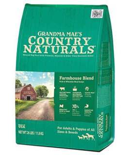 grandma Maes country Naturals grain Inclusive Dry Dog Food 4 LB Farmhouse Pork Whitefish