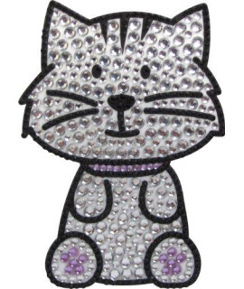 FouFou Dog Love Your Breed Rhinestone Sticker, Grey Tabby Cat