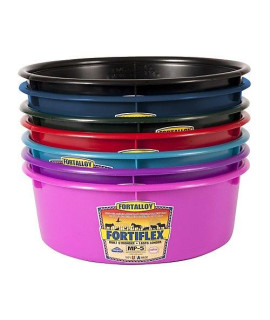 Fortiflex Mini Feed Pan for Dogs and Horses, 5-Quart, Bright Purple