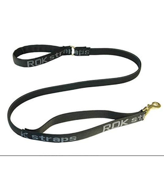 ROK Straps Stretch 54 Leash For Large Dogs 60lbs Plus - Color: Black