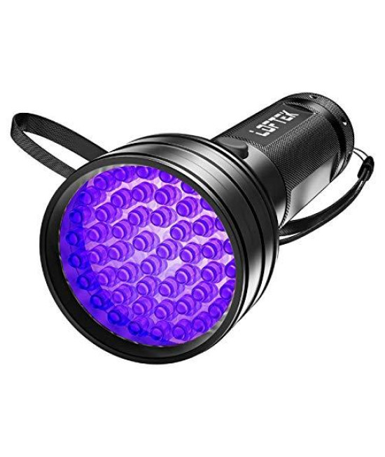 Loftek Uv Flashlight Black Light, 51 Led 395 Nm Flashlight Perfect Detector For Pet Urine And Dry Stains, Handheld Blacklight For Scorpion Hunting