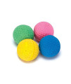 Boss Pet 04467 Scruffs Colorful Kitty Springy Foam Sponge Balls (4 Pack), Multicolor