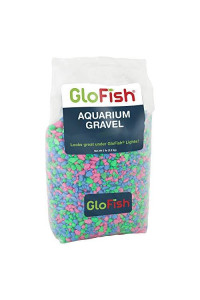 GloFish Aquarium Gravel, Pink/Green/Blue Fluorescent, 5-Pound, Bag Pink/Green/Blue Fluorescent, 4 x 5 x 9 inches ; 5 pounds (29085)