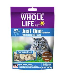 Whole Life Pet Products Healthy Turkey Cat Treats , Human-Grade Whole Turkey Breast, Protein Rich for Training, Picky Eaters, Digestion, Weight Control, Made in The USA, 1 Ounce, Blue/Purple, TK779