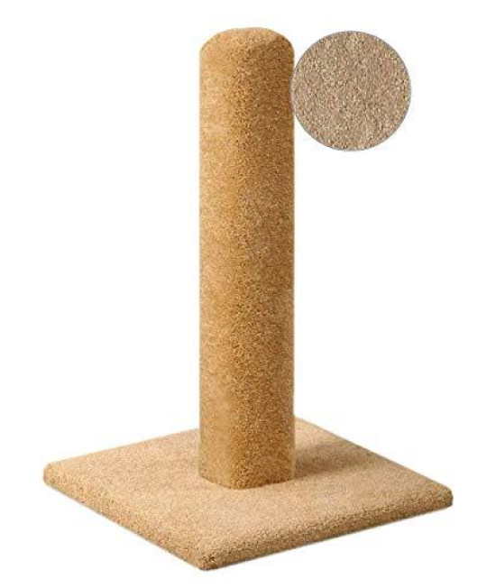 CozyCatFurniture 20, 25 & 30 inch Carpeted Cat Scratching Posts, Natural Color, Made in USA with Solid Wood Poles (30")