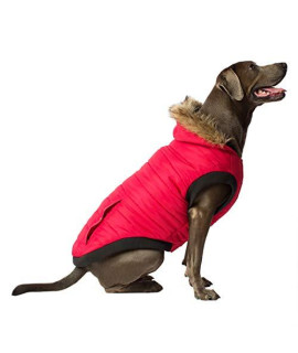 Canada Pooch North Pole Dog Parka Water-Resistant Insulated Dog Jacket (14+, Red), 14+ (13-15" Back Length, with a Relaxed fit)