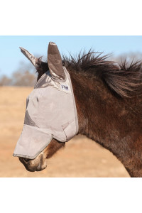 Cashel Crusader Mule Fly Mask with Long Nose and Ears, Grey, Mule Arabian