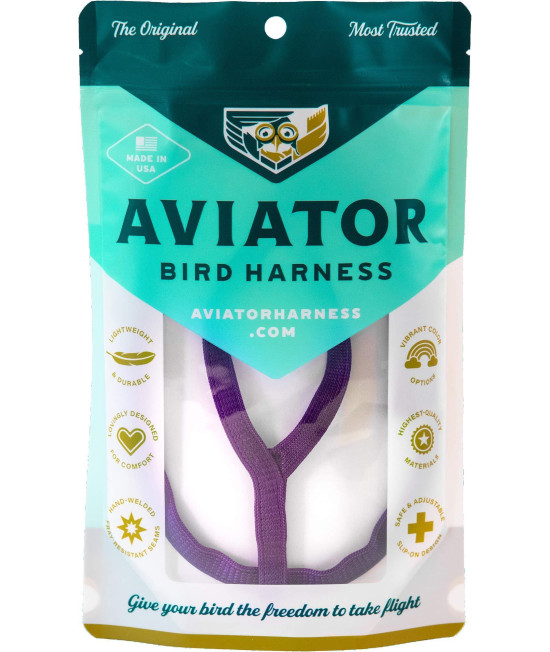The AVIATOR Pet Bird Harness and Leash: Medium Purple