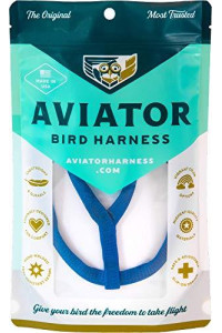 The AVIATOR Pet Bird Harness and Leash: Large Blue