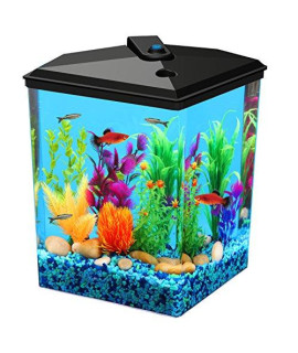 Koller Products Aquaview 2.5-Gallon Fish Tank With Power Filter And Led Lighting