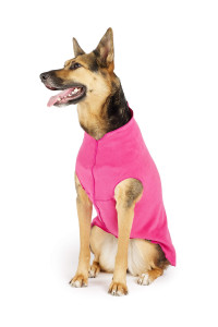 gold Paw Stretch Fleece Dog coat - Soft, Warm Dog clothes, Stretchy Pet Sweater - Machine Washable, Eco Friendly - All Season - Sizes 2-33, Fuchsia, Size 6