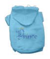 Mirage Pet Products Prince Rhinestone Hoodies, Size 14, Baby Blue