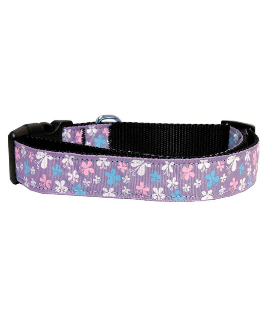 Mirage Pet Products Butterfly Nylon Ribbon collar Large Lavender