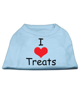 Mirage Pet Products 14-Inch I Love Treats Screen Print Shirts for Pets Large Baby Blue
