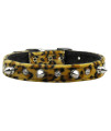 Mirage Pet Product Animal Print crystal and Spike collars Leopard 16