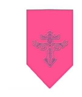 Mirage Pet Products Warriors cross Rhinestone Bandana Large Bright Pink