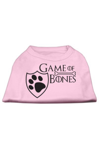 Mirage Pet Products (12 Inches ) game of Bones Screen Print Dog Shirt Light Pink Medium