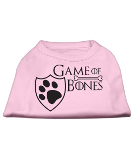 Mirage Pet Products (12 Inches ) game of Bones Screen Print Dog Shirt Light Pink Medium
