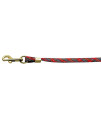 Mirage Pet Products Fabric Plain Red Plaid 3/8-Inch Pet Leash with Gold Hardware