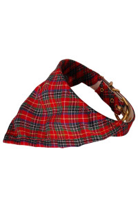 Mirage Pet Products Plaid Bandana Collar for Dogs, 24-Inch, Red