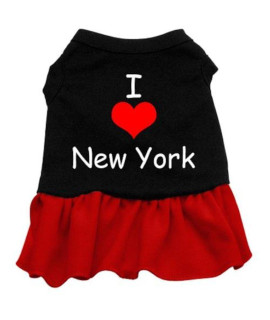Mirage Pet Products I Heart New York Screen Print Dress Black with Red Sm (10)