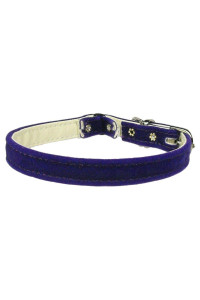 cat Supplies Velvet 38 Plain cat collar W Band Purple 12