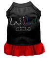 Mirage Pet Products 57-22 LGBKRD 14 Rhinestone Wild Child Dress Black with Red, Large
