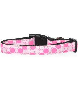 Mirage Pet Products Diagonal Dots Nylon collar Large Light Pink