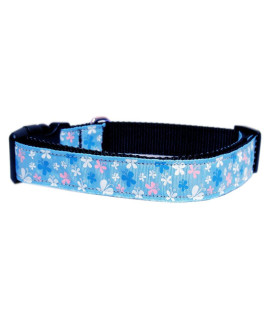 Mirage Pet Products Butterfly Nylon Ribbon collar Large Blue