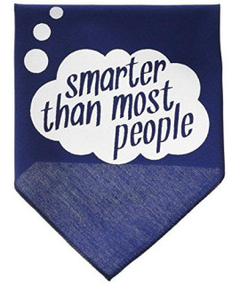 Mirage Pet Products Smarter Then Most People Screen Print Bandana Large Navy Blue