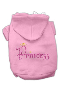 Mirage Pet Products Princess Rhinestone Hoodies, Size 10, Pink