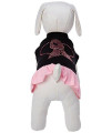 Mirage Pet Products 57-05 SMBKPK 10 Pink Ribbon Rhinestone Dress Black with Light Pink, Small