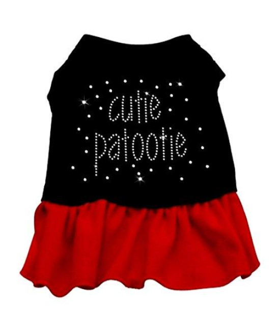 Mirage Pet Products 57-14 SMBKRD 10 Rhinestone Cutie Patootie Dress Black with Red, Small