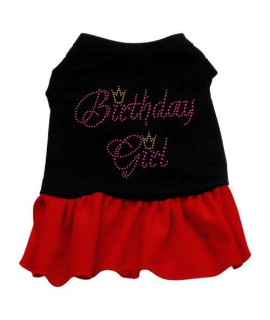 Mirage Pet Products Birthday Girl Rhinestone 16-Inch Pet Dresses, X-Large, Black with Red