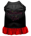Mirage Pet Products Birthday Girl Rhinestone 8-Inch Pet Dresses, X-Small, Black with Red