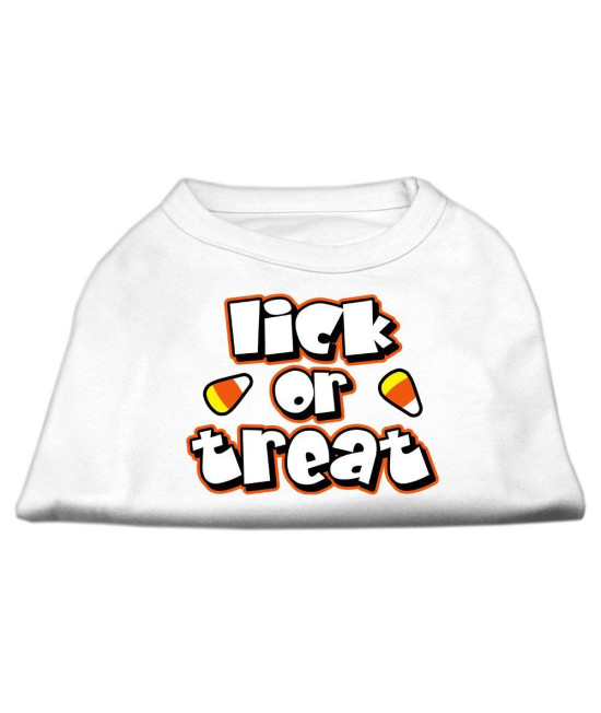 Mirage Pet Products Lick Or Treat Screen Print Shirts White XL (16)